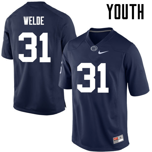 Youth Penn State Nittany Lions #31 Christopher Welde College Football Jerseys-Navy